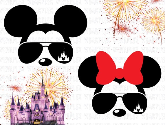 SVG File for Mickey and Minnie with Aviator Sunglasses