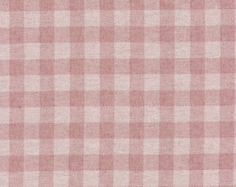 Bw-woven fabric check pink, Acufactum, 50% recycled cotton