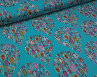 Hamburger Liebe, Big Drops, Jersey, turquoise Longueur restante 95 cm