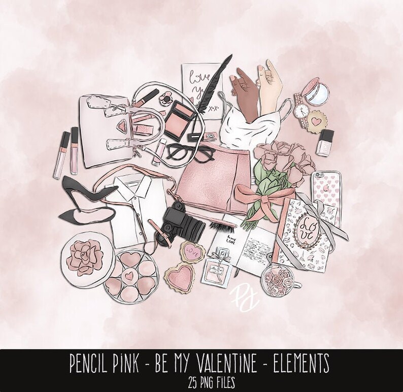 romantic clipart 14 February clipart Fashion Clipart Valentines Day Clip Art girly clipart roses clipart flowers clipart