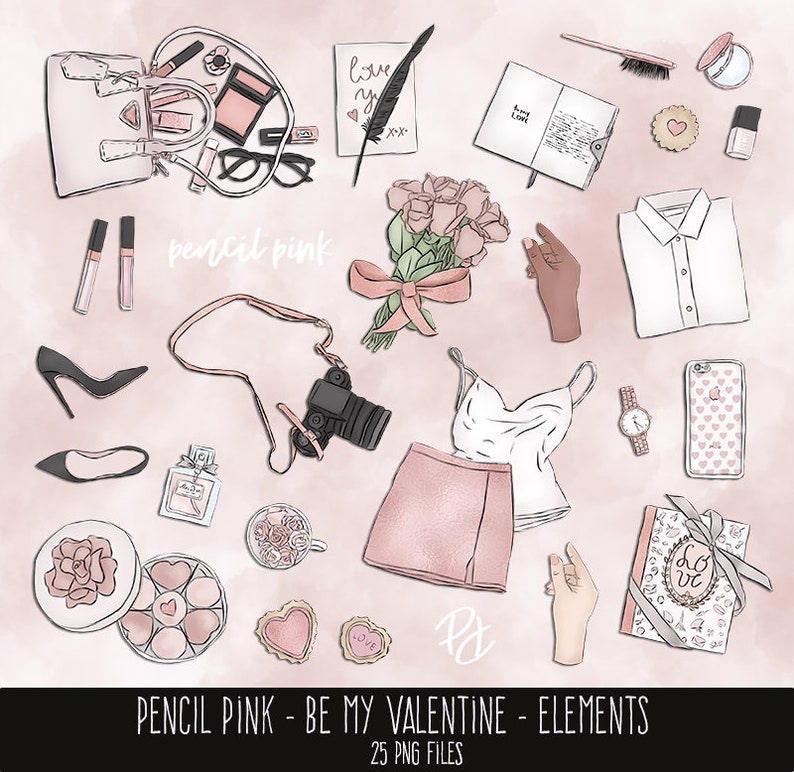 romantic clipart 14 February clipart Fashion Clipart Valentines Day Clip Art girly clipart roses clipart flowers clipart