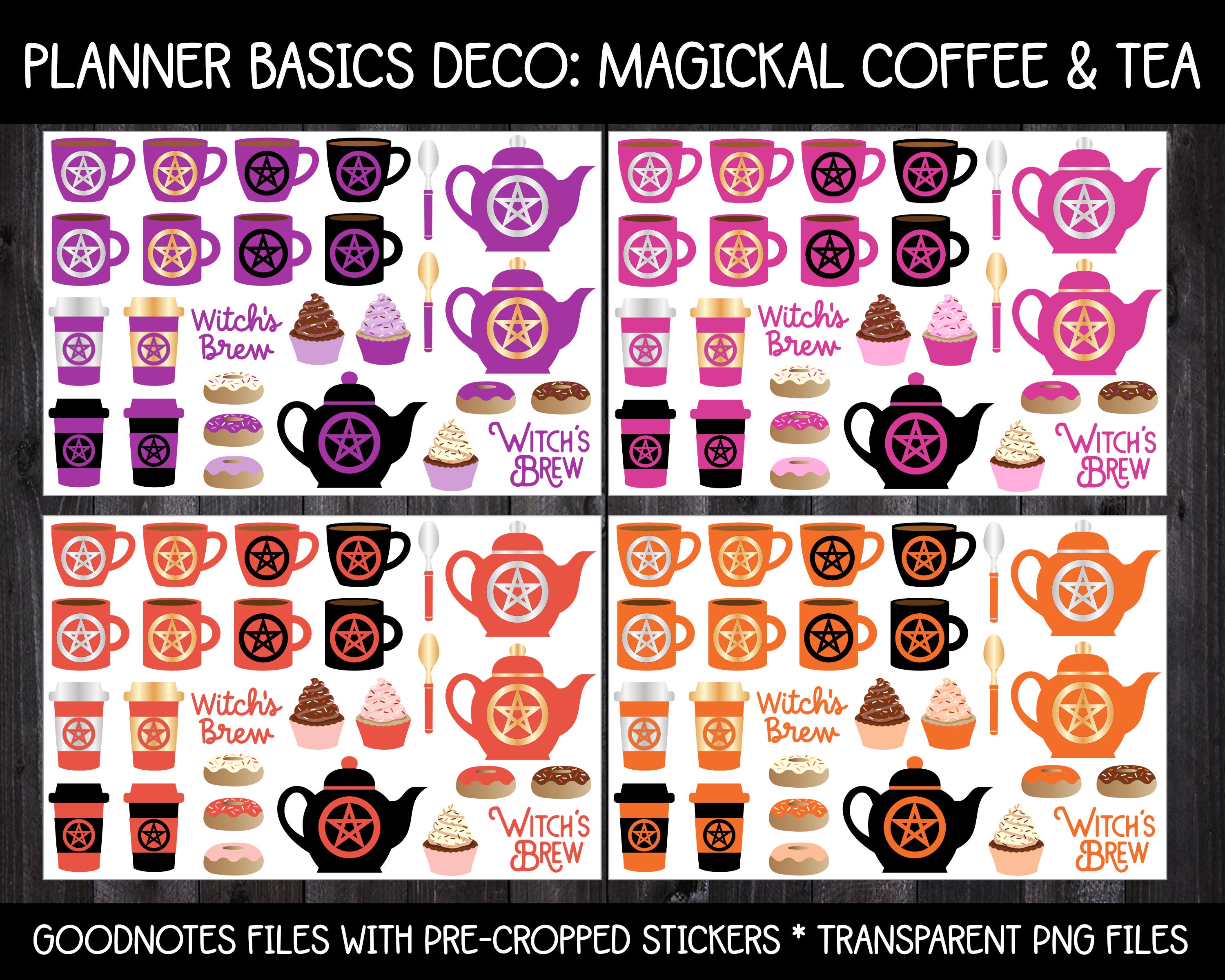 digital-pagan-planner-stickers-planner-basics-deco-magickal-coffee-and