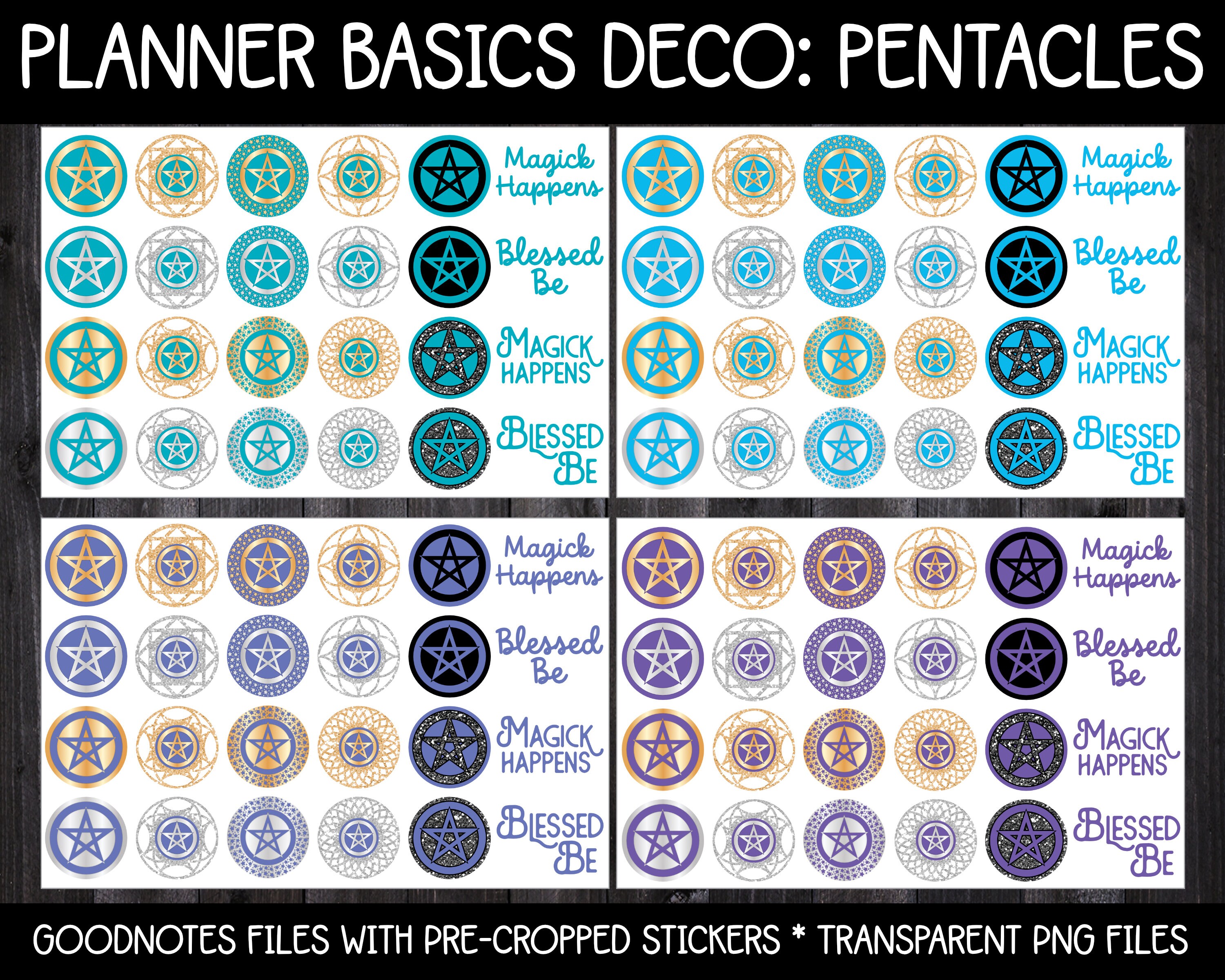 Digital Pagan Planner Sticker - Planner Deco Basics: Pentacles UPDATED ...