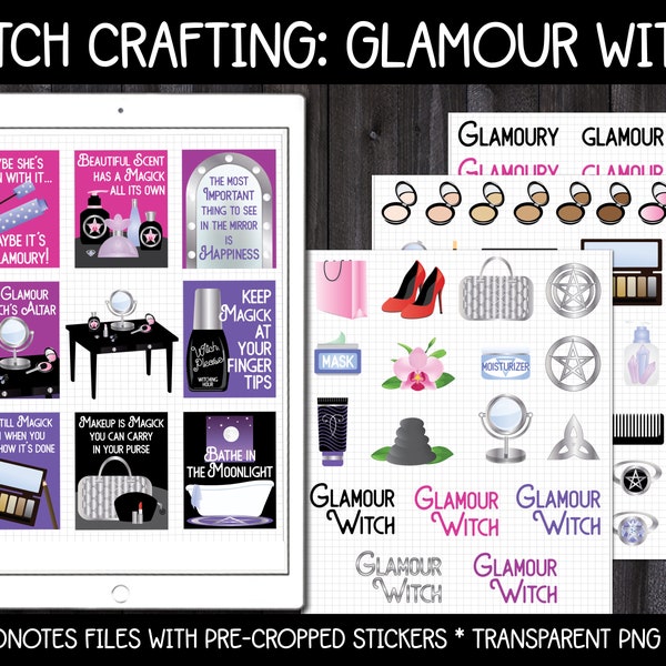 Digital Pagan Planner Stickers - Witch Crafting The Glamour Witch | GoodNotes, iPad and Android