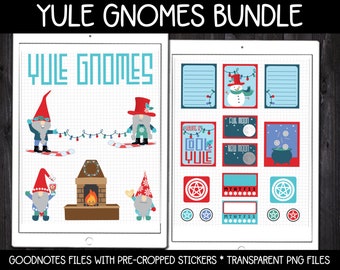 Digital Pagan Planner Stickers - Yule Gnomes Bundle | GoodNotes, iPad and Android