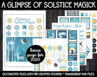 Digital Pagan Planner Stickers - A Glimpse of Solstice Magick | GoodNotes, iPad and Android