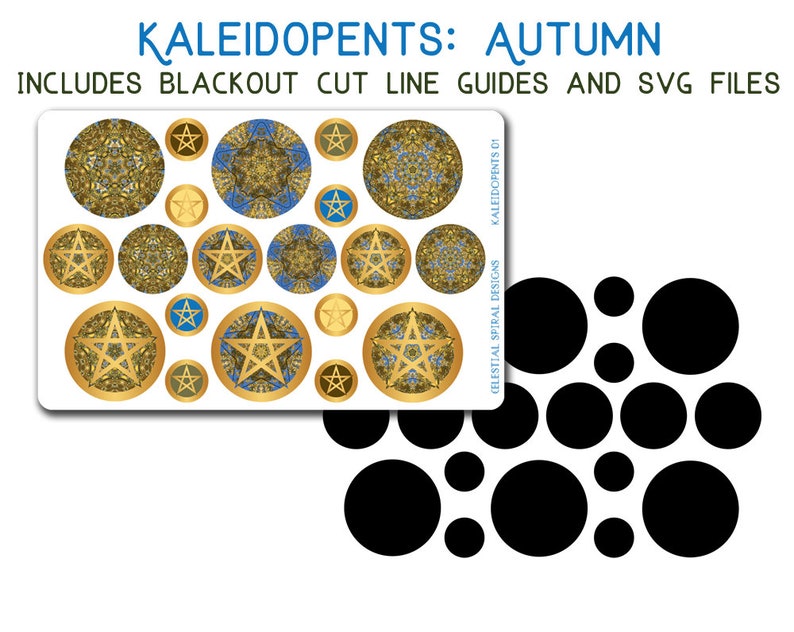 Printable Pagan Stickers Kaleidopents: Autumn - Etsy