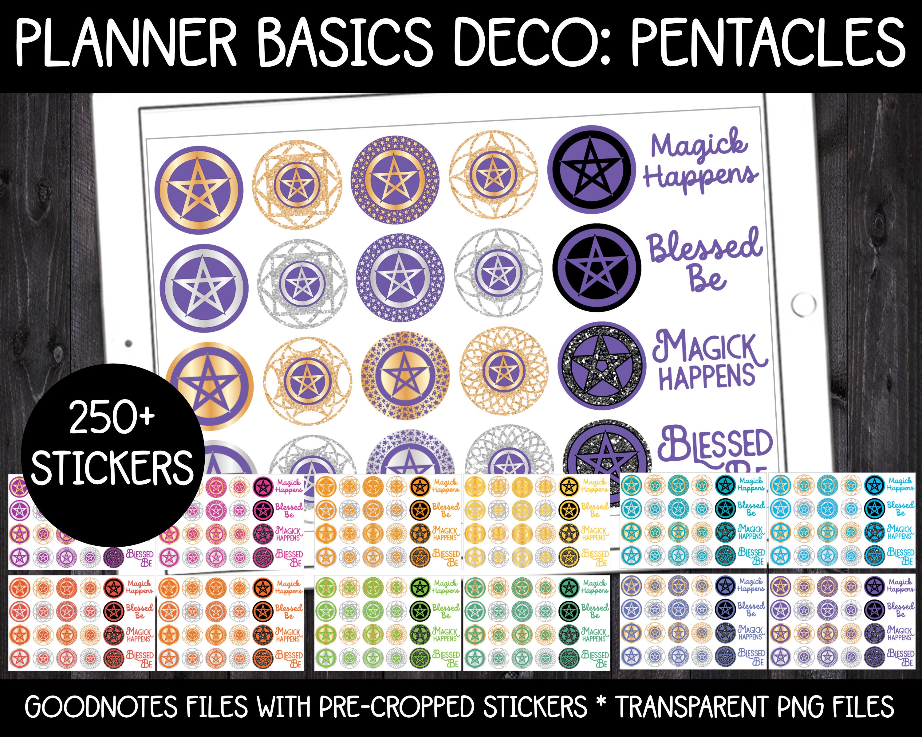 Digital Pagan Planner Sticker - Planner Deco Basics: Pentacles UPDATED ...