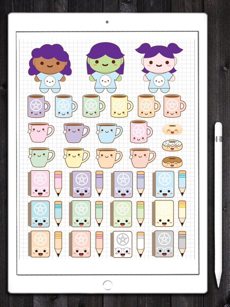 Digital Pagan Planner Stickers Kawaii Craft: Planner Pajama | Etsy