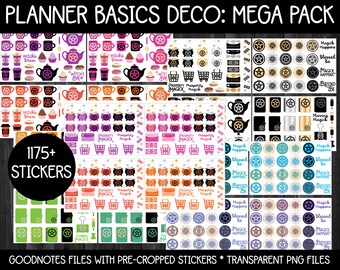 Digital Pagan Planner Stickers Bundle - Planner Basics Deco: Mega Pack UPDATED! | GoodNotes, iPad and Android