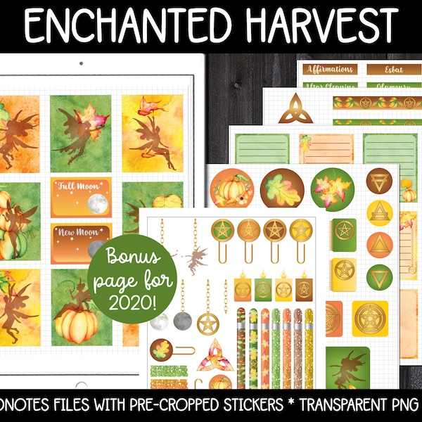 Digital Pagan Planner Stickers - Enchanted Harvest UPDATED! | GoodNotes, iPad and Android