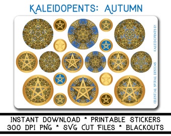Printable Pagan Stickers - Kaleidopents: Autumn