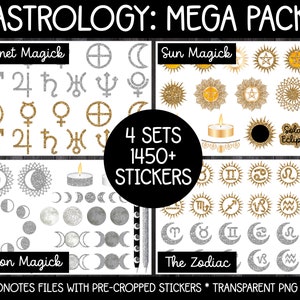 Digital Pagan Planner Stickers - Astrology Mega Pack Bundle | GoodNotes, iPad and Android