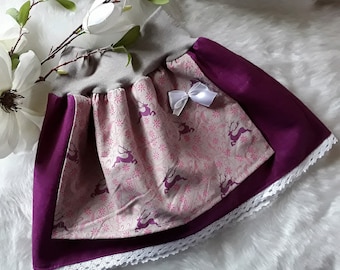 Baby dirndel skirt, baby skirt, girls dirndel skirt, size 50-128, traditional skirt, berry, deer, wedding, white lace, Oktoberfest, gift