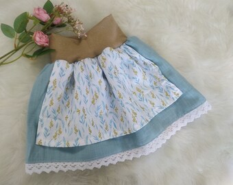 Jupe bébé dirndel, jupe traditionnelle pour enfants, jupe fille, taille 50-128, jupe avec tablier, bleu clair, mariage, Oktoberfest, cadeau,