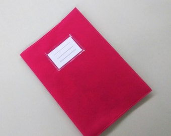 Couverture de cahier rose, scolaire, carnet DinA4, personnalisable, cadeau enveloppe feutre, inscription