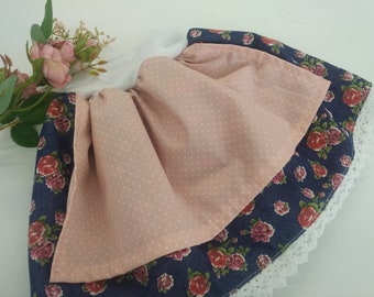 Jupe Dirndel bébé, jupe bébé, jupe traditionnelle fille, taille 50-128, look denim avec roses, jupe avec tablier, jupe fille, Oktoberfest, mariage, cadeau