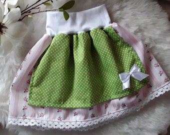 Taille unique 50/56, jupe dirndel bébé, jupe bébé, jupe dirndel filles, jupe traditionnelle, Oktoberfest, mariage, cadeau, rose blanc avec fleurons