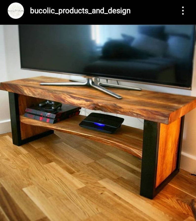 TV Unit Table Made From Solid Wood and Slatted or Filled Natural Valleys Etsy
