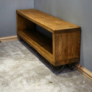 Shoe rack in reclaimed wood and metal legs multiple tiers available