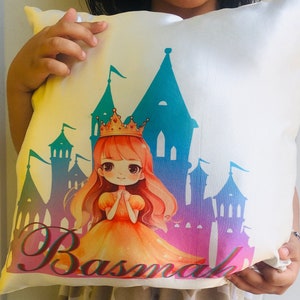 Toddlers pillow, girls pillows princess pillow pink pillow girls room decor personalize pillow, custom name pillow,birthday pillowcase, name