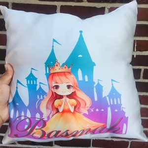 Toddlers pillow, girls pillows princess pillow pink pillow girls room decor personalize pillow, custom name pillow,birthday pillowcase, name