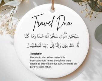 Reizen Dua Autoornament Islamitisch gebed voor veilige reis Opknoping autohanger, auto hangend ornament, moslim islam hangend Arabisch reizen Dua