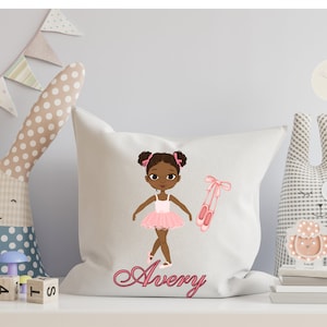Ballerina pillow custom pillow case, personalize name pillow, kids decorative pillow, monogram pillow,girls pillow,custom name pillow,