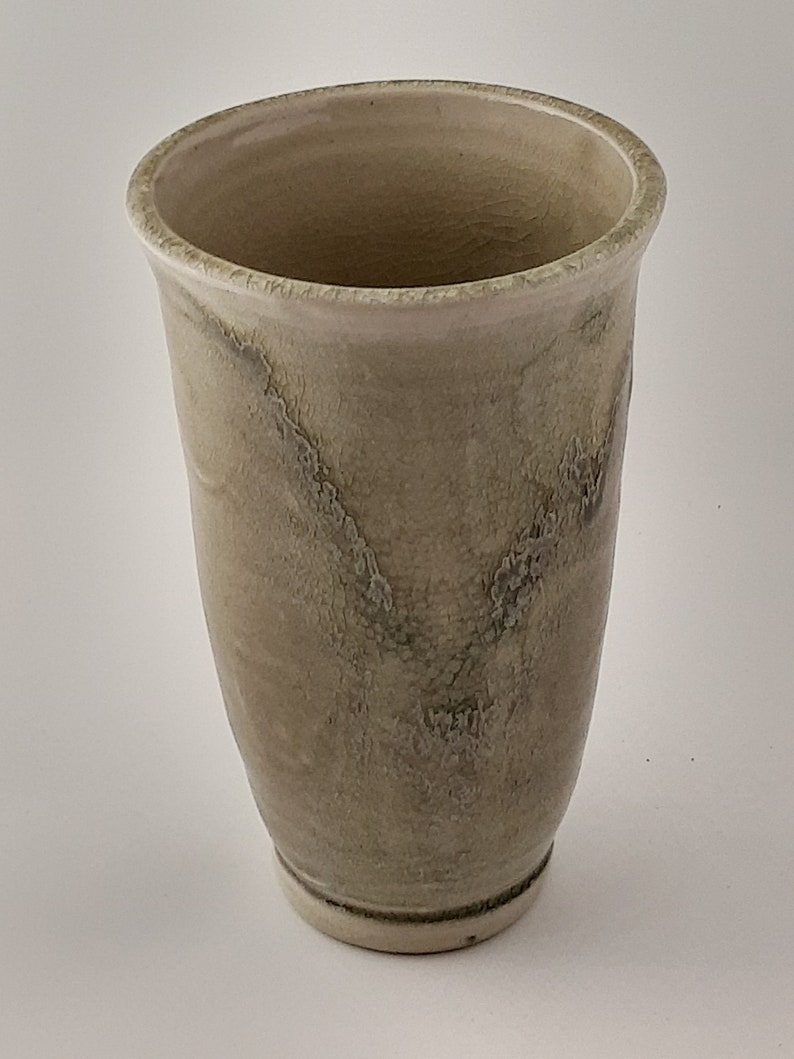 Tall ceramic oribe vase