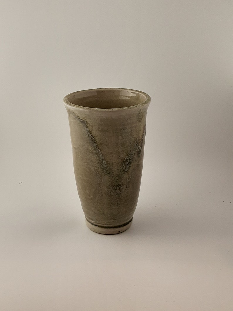 Tall ceramic oribe vase