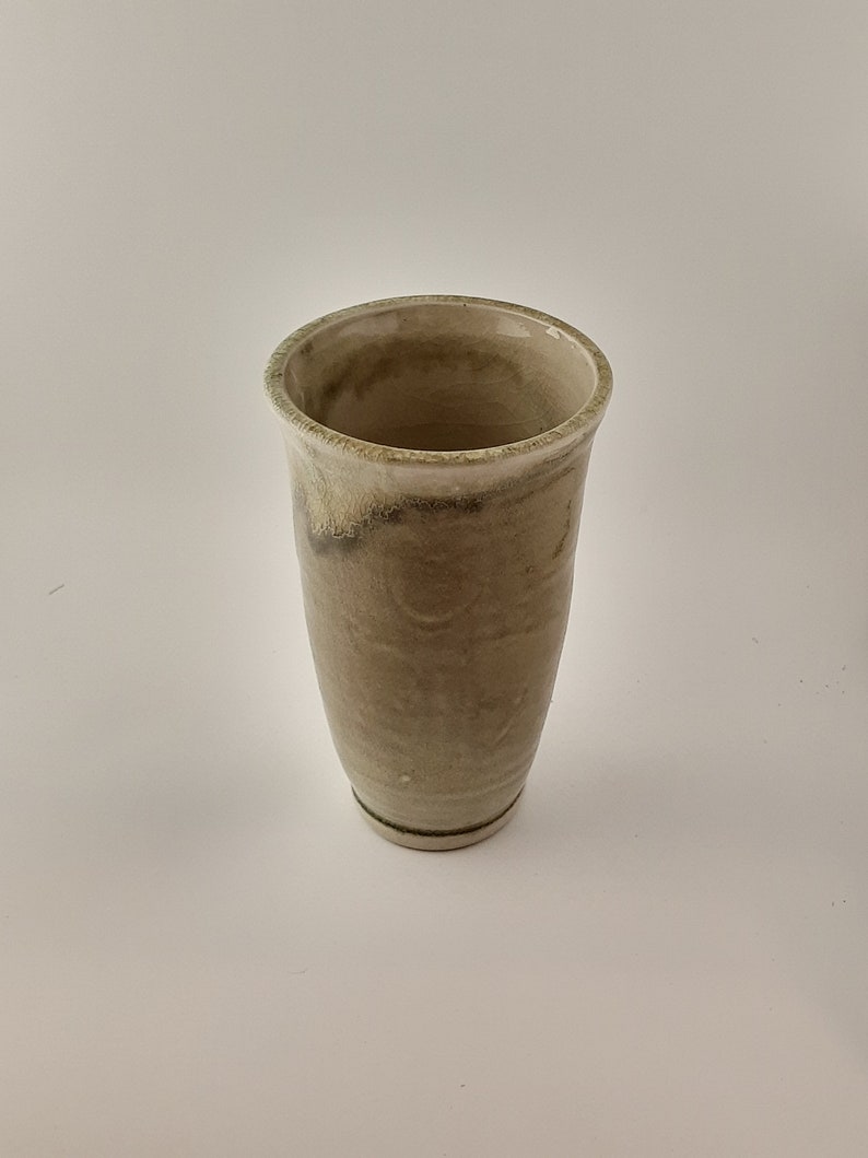Tall ceramic oribe vase
