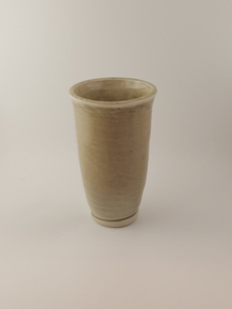 Tall ceramic oribe vase