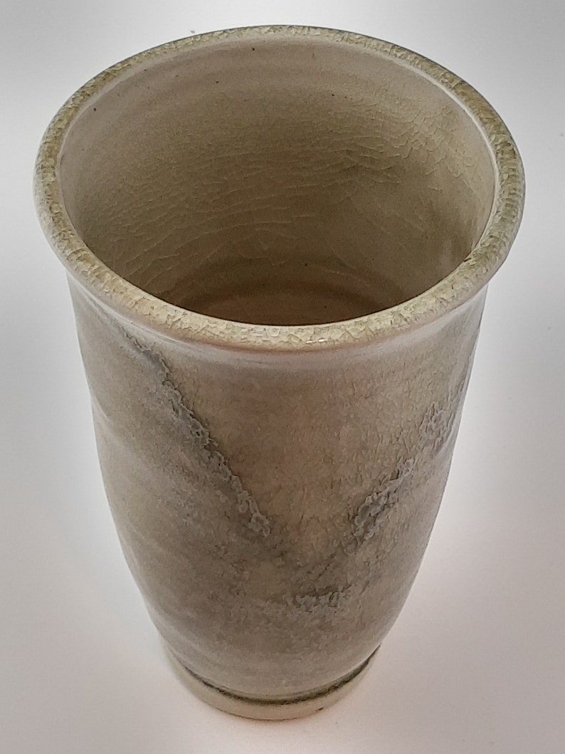 Tall ceramic oribe vase