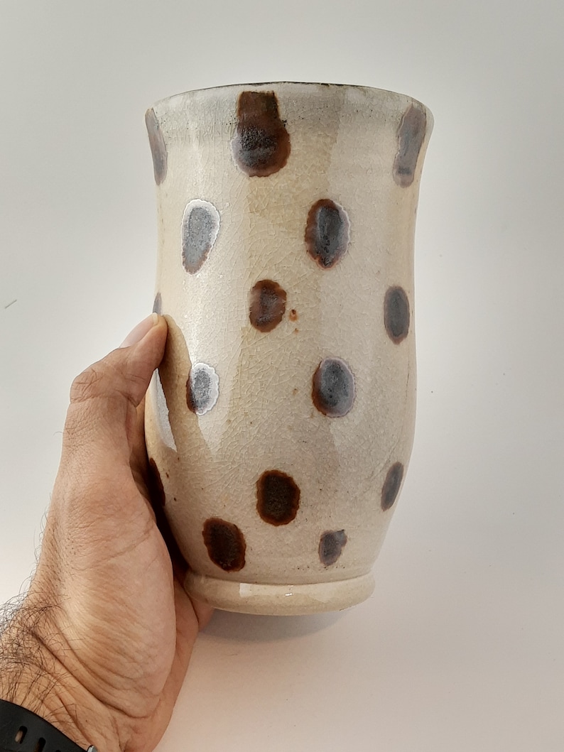 Ceramic polka dot vase