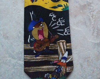 Looney Tunes Mania Mens Vintage 1994 Tie ~ Warner Brother's Characters Western Tie