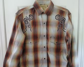 Cowboy Collection Shirt by Lammles Western Wear Sz S Men, Snap Shirt, Embroidered