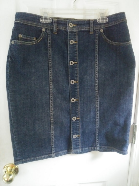 Women's Denim Jean Skirt Size 1 (M) by Chicos ~ W… - image 1