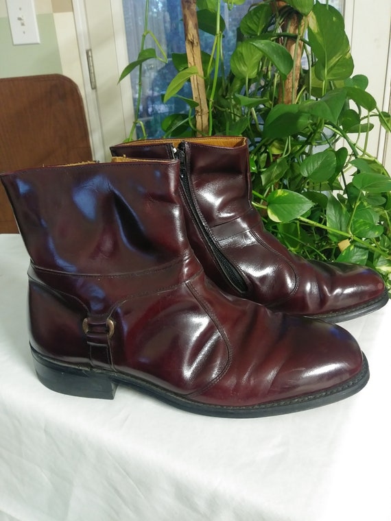 maroon ankle boots