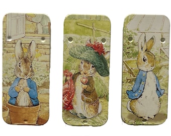 6 St. Peter Rabbit Mini Dosen - Pillendosen - Leckerli Aufbewahrung