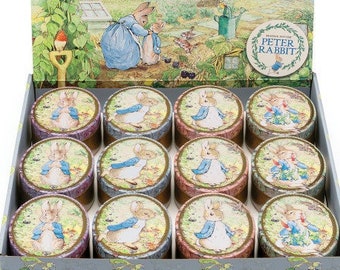 4er Set Peter Rabbit ovale Aufbewahrungsdosen Blechdosen