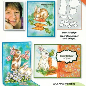 Set of 6 stamp plates: Garden Rabbit-Easter image 4