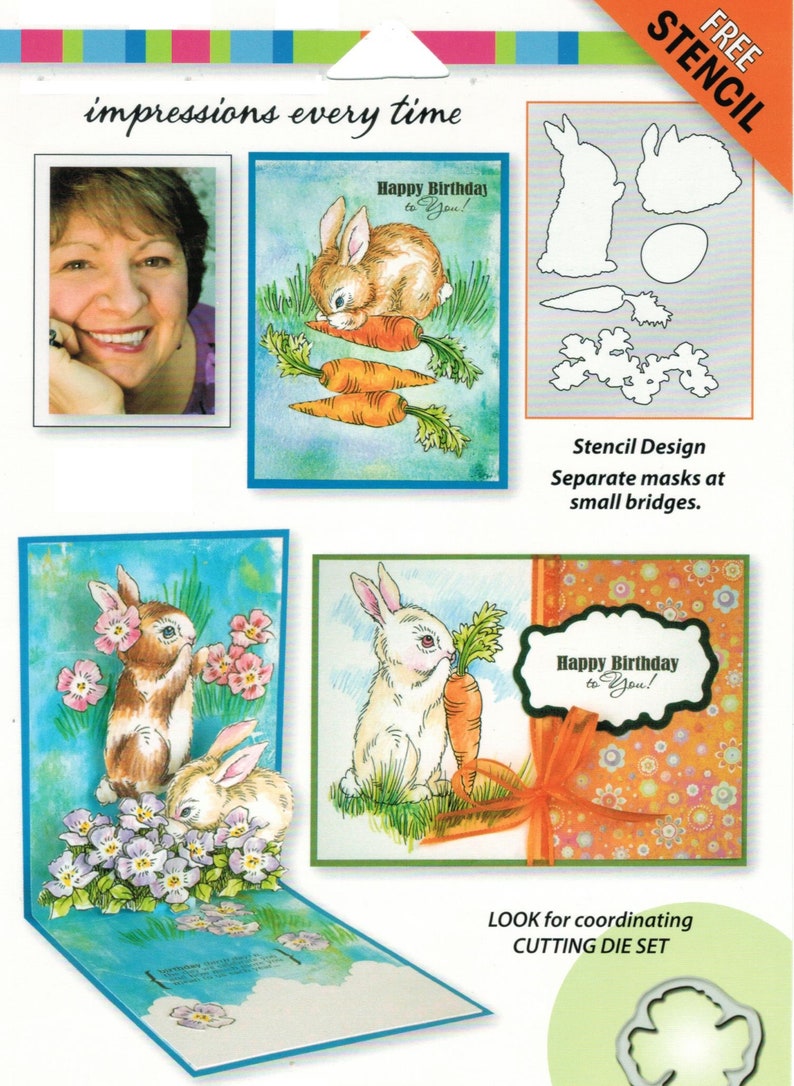 Set of 6 stamp plates: Garden Rabbit-Easter image 4