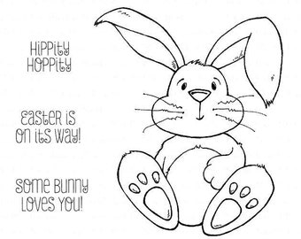 4 Stempelplatten: Osterhase - Hippity Hoppity