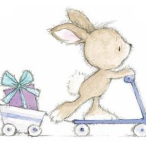 Stempelplatte Kaninchen Hase Geburtstagsgast Bild 1