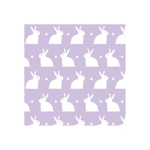 Kuscheliger dünner Flanellstoff Kaninchen Motiv lila Bild 1