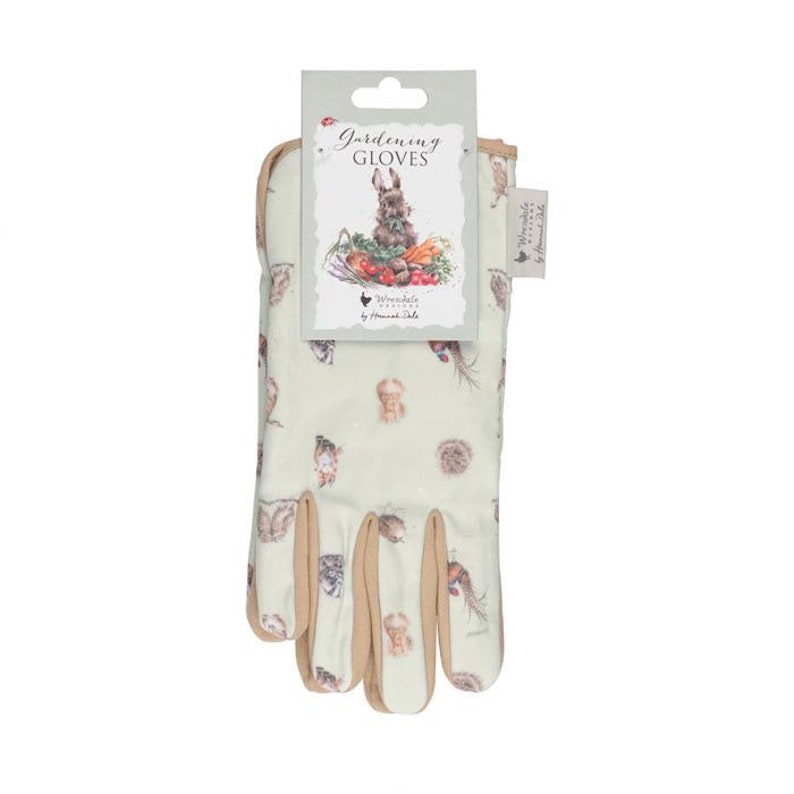 Garden gloves with rabbits and animal motifs image 2
