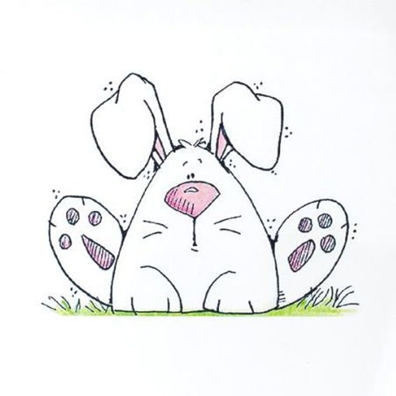 Stempelplatte sonderbares Kaninchen sitzend Bild 1