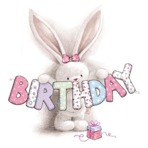 Stamp Plate Rabbit Birthday Wishes image 1