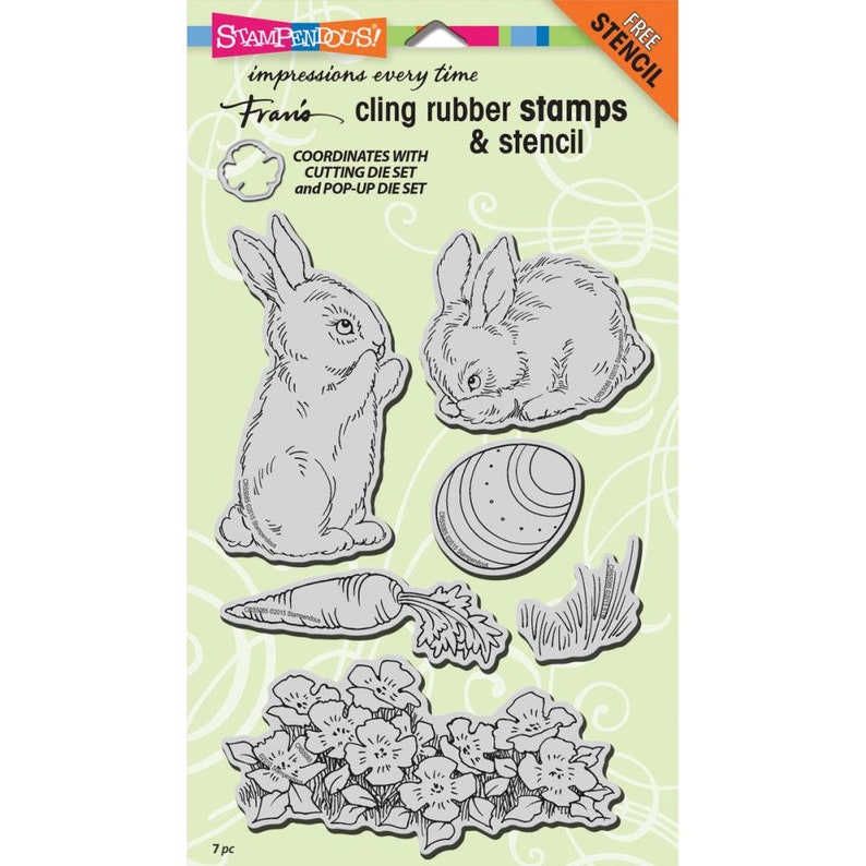 Set of 6 stamp plates: Garden Rabbit-Easter image 3