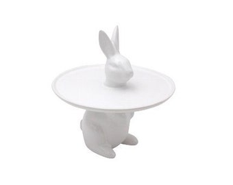 White Decorative Plate Rabbit